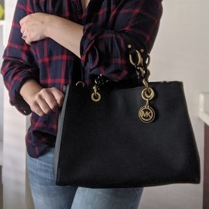 Michael Kors Saffiano Leather Navy bag